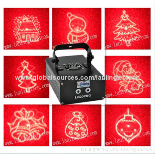 Beautiful 8 Gobo twinkling RG Christmas light/party lights